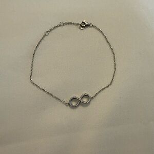 Sterling Silver Diamond Infinity Bracelet